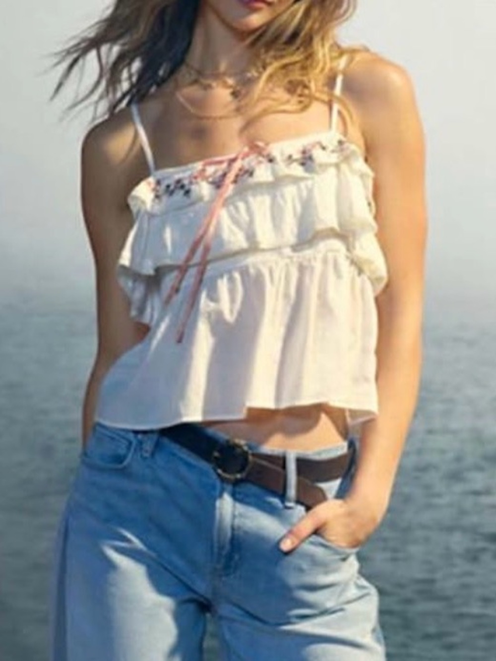 Flowy Lace Embroidered Cami